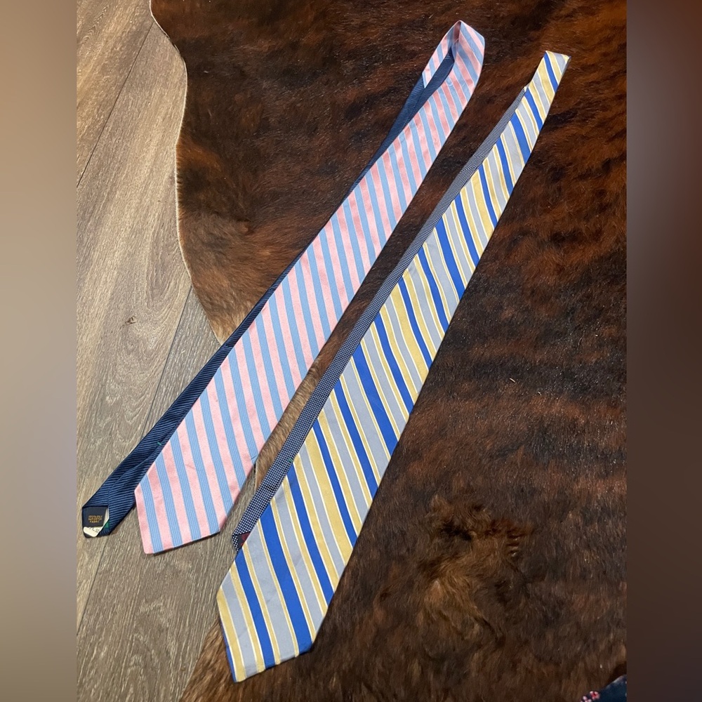 Tommy Hilfiger Silk Tie Bundle Striped Pink Blue Yellow Classic